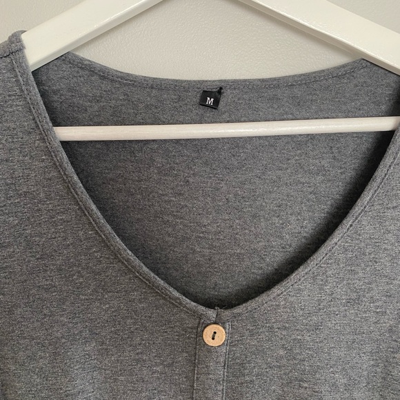 Gray Skater Dress Round Neck - Picture 3 of 4